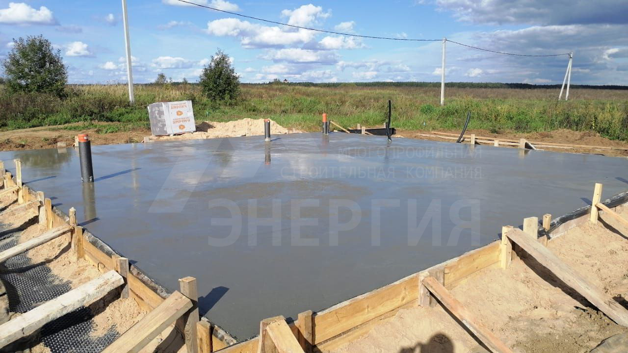 Заливка фундаментной плиты в КП Красново